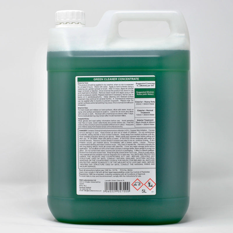 Load image into Gallery viewer, Lancelot Green Cleaner Concentrate - 5% DDAC Solution - Kills Mould, Algae and Lichen on Hard Surfaces