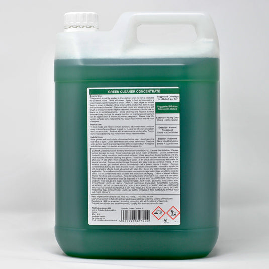 Lancelot Green Cleaner Concentrate - 5% DDAC Solution - Kills Mould, Algae and Lichen on Hard Surfaces