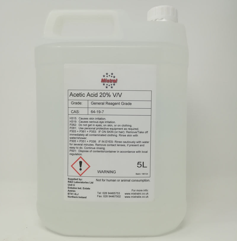 Load image into Gallery viewer, Acetic Acid 20% v/v - Ethanoic acid - Concentrated White Vinegar