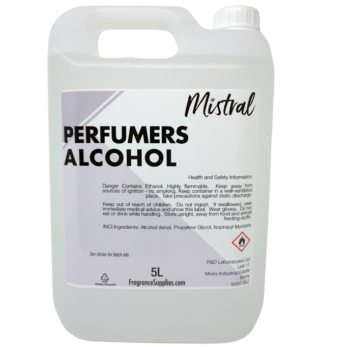 Perfumers Alcohol - Base for blending fragrance oils to make perfumes and colognes