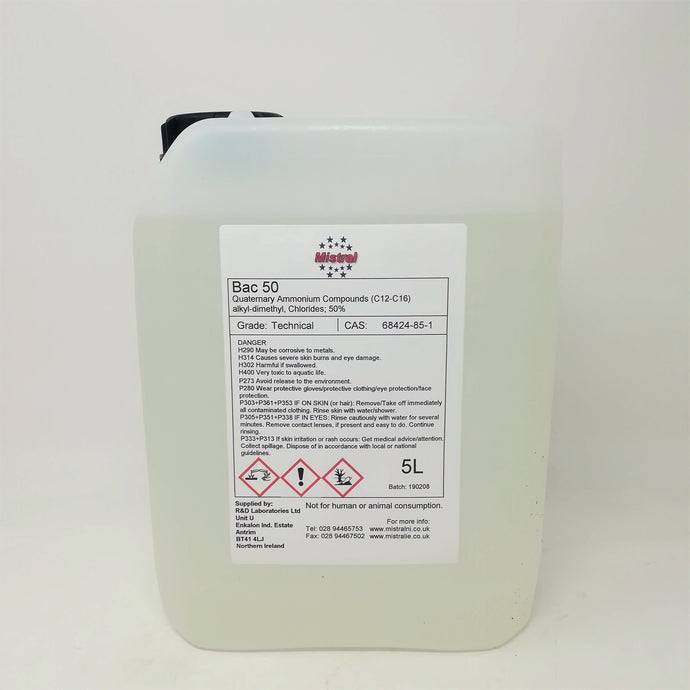 Benzalkonium Chloride - Alkyl Dimethyl Benzyl Ammonium Chloride - BAC 50