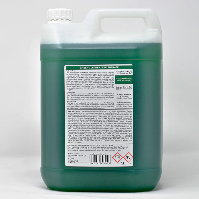 Load image into Gallery viewer, Lancelot Green Cleaner Concentrate - 5% DDAC Solution - Kills Mould, Algae and Lichen on Hard Surfaces
